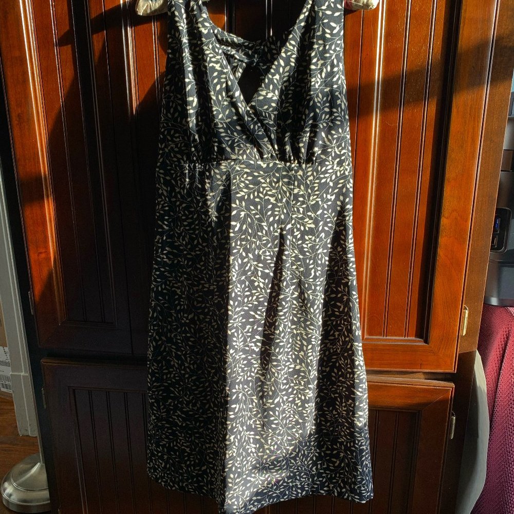 Black Dress with Beige Vines